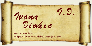 Ivona Dimkić vizit kartica